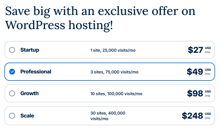 Kinsta vs wpengine : Wp engine pricing