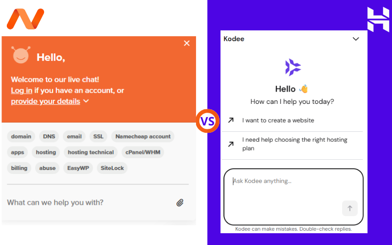 Namecheap vs Hostinger: Support & Help